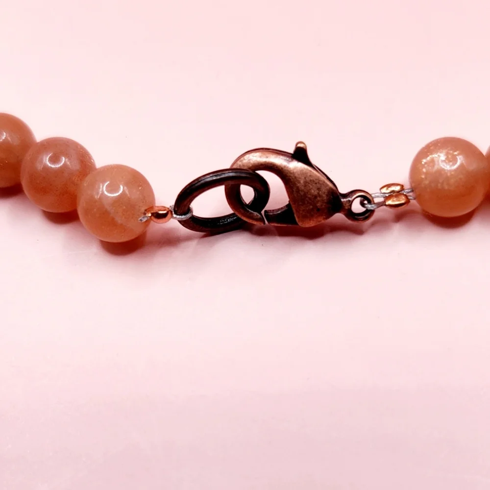 Sunstone and Copper Beaded Necklace - Picture 4 of 6